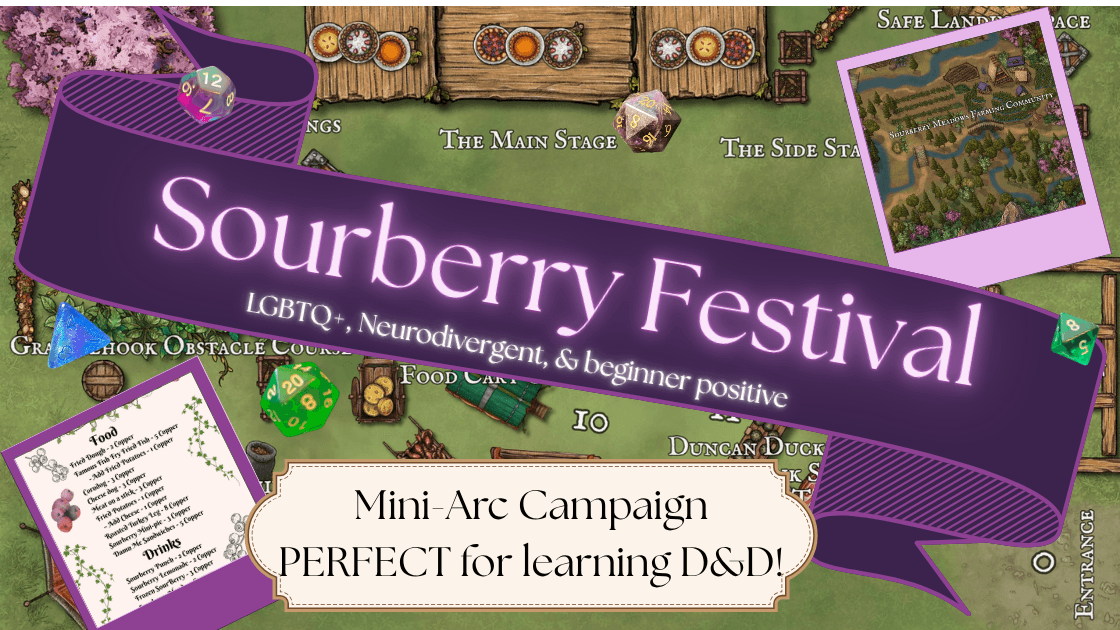 Custom cozy D&D mini campaign, beginner, neurodivergent, 🏳️‍🌈+