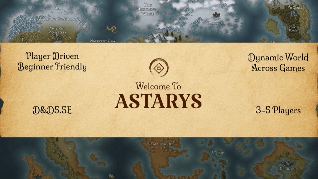 Join an MMO-like RPG World: ASTARYS (D&D5E)