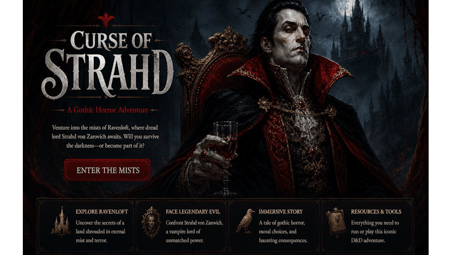 The Curse of Strahd – First session is free!  Beginner friendly