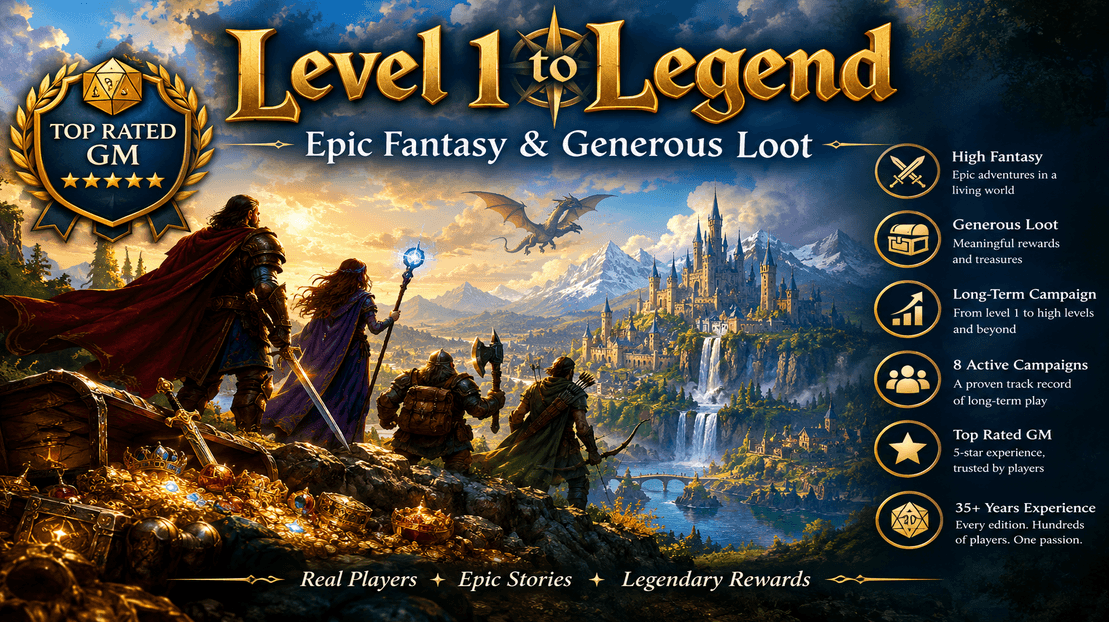 Level 3 to Legend: Epic Fantasy & Generous Loot