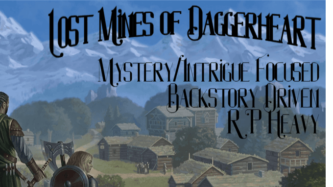 •Lost Mines of the Drylands•LvL 1-10•Beginner Friendly•RP Heavy•
