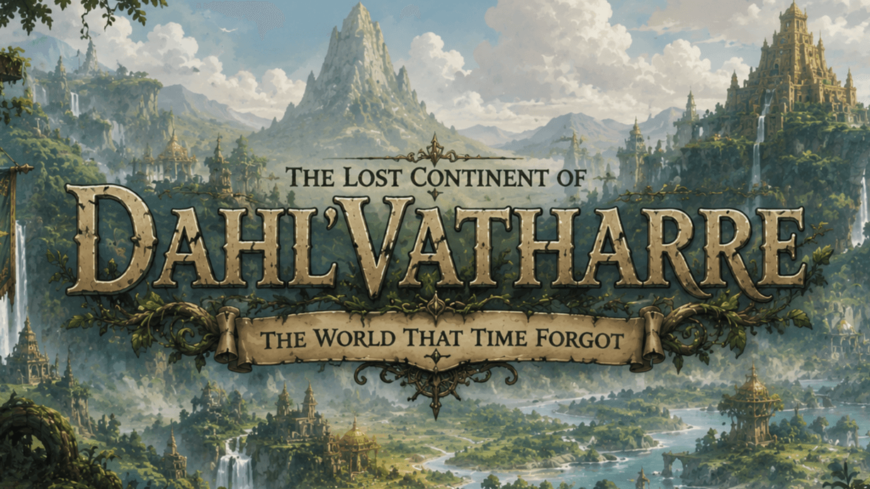The Lost Continent of Dahl'Vatharre: The World That Time Forgot.
