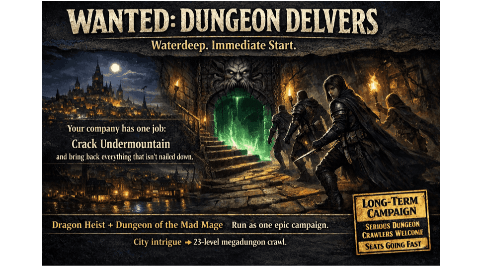 Waterdeep: Dragon Heist & Descent into Madness (Mad Mage Reskin)