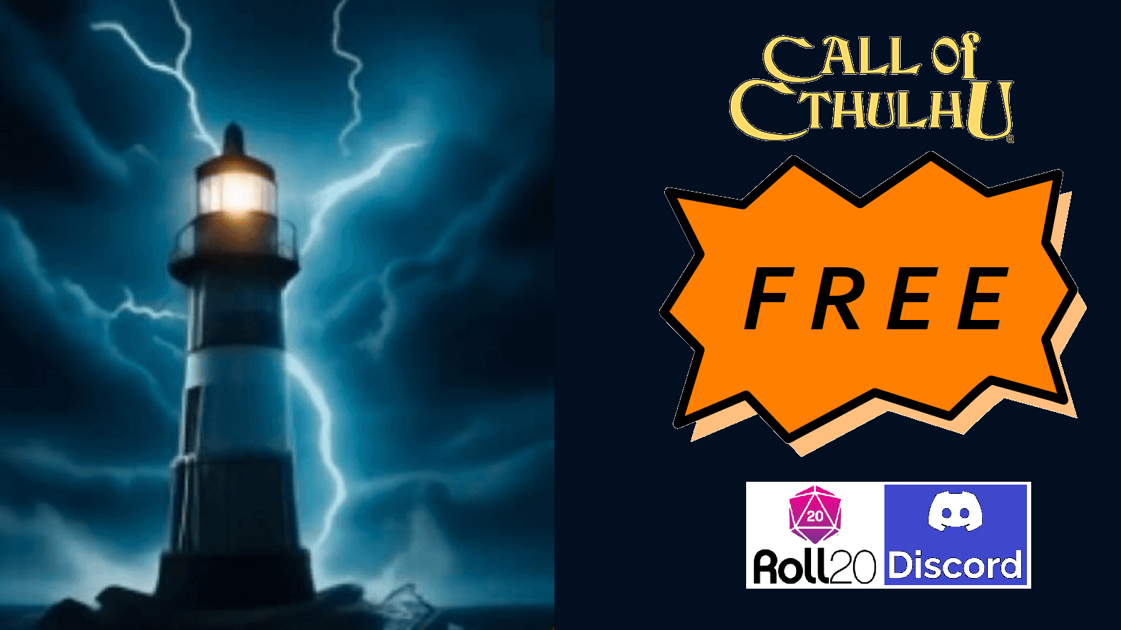 Lightless Beacon, Cthulhu🐙FREE all welcome beginner/new to xp👍