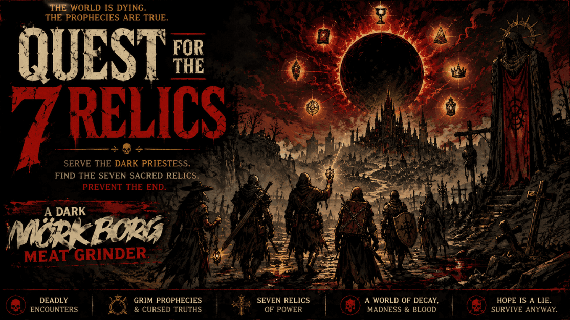 Quest for the 7 Relics | A Mörk Borg Meat Grinder