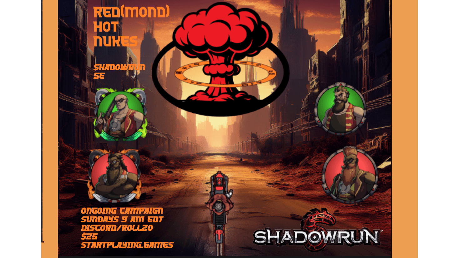 Red(mond) Hot Nukes! Shadowrun 5E Magic & Motorcycles Campaign!