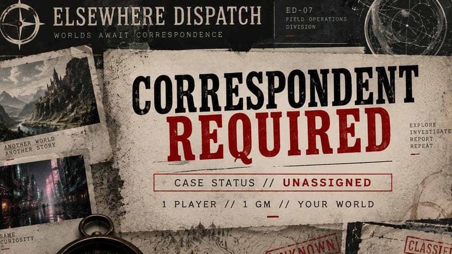 ELSEWHERE DISPATCH // CORRESPONDENT REQUIRED | 1:1 PbP