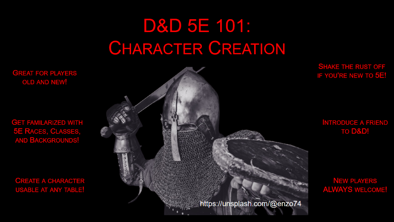 5E 101: Character Creation